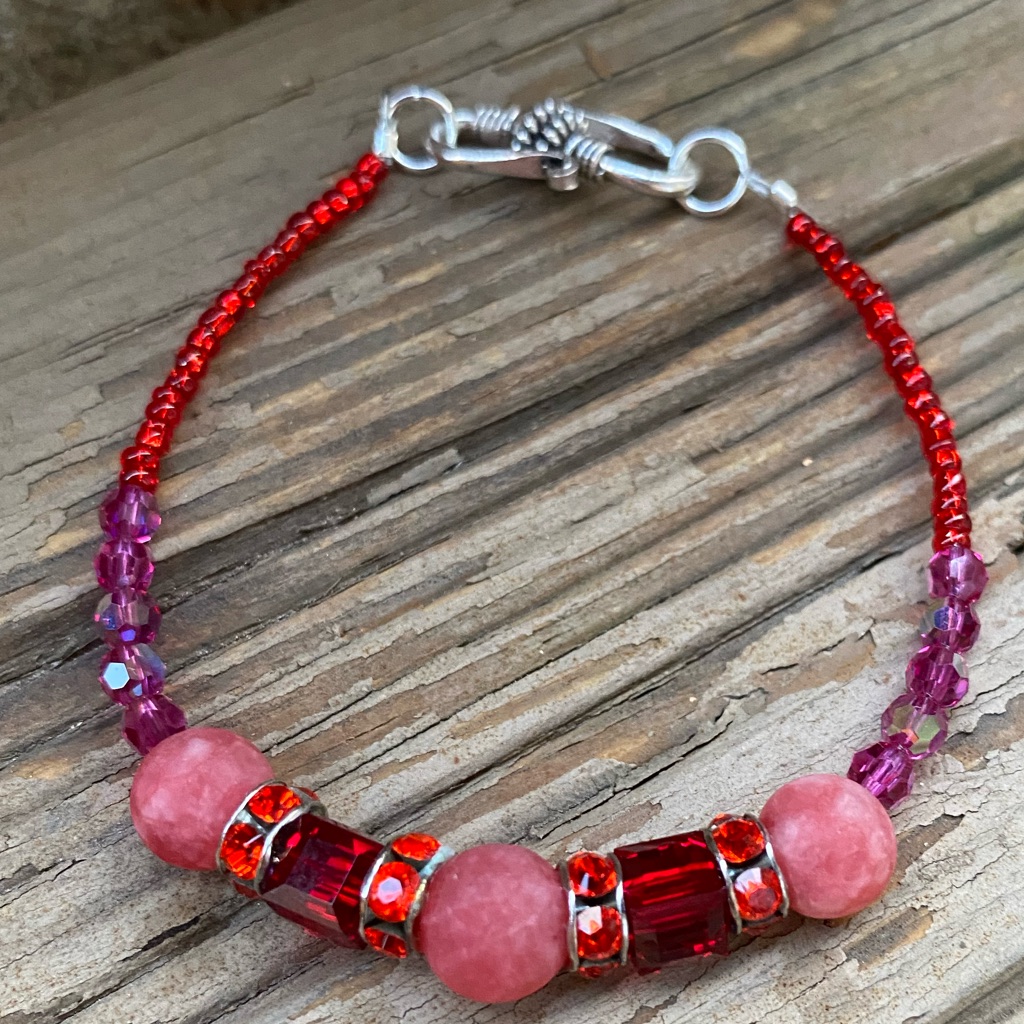 Bracelet Handcrafted With Ruby Jade